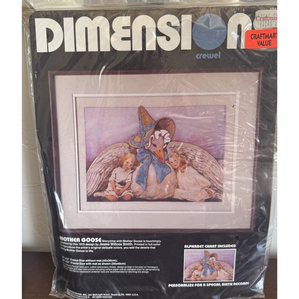Dimensions Cross Stitch Kit Crewel Mother Goose Design By Jessie Willcox Smith